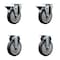 Service Caster 5'' Thermo Rubber Wheel Swivel Top Plate Caster Set with 2 Posi Brakes 2 Rigid, 4PK SCC-20S514-TPRB-PLB-2-R-2 - alternate 1